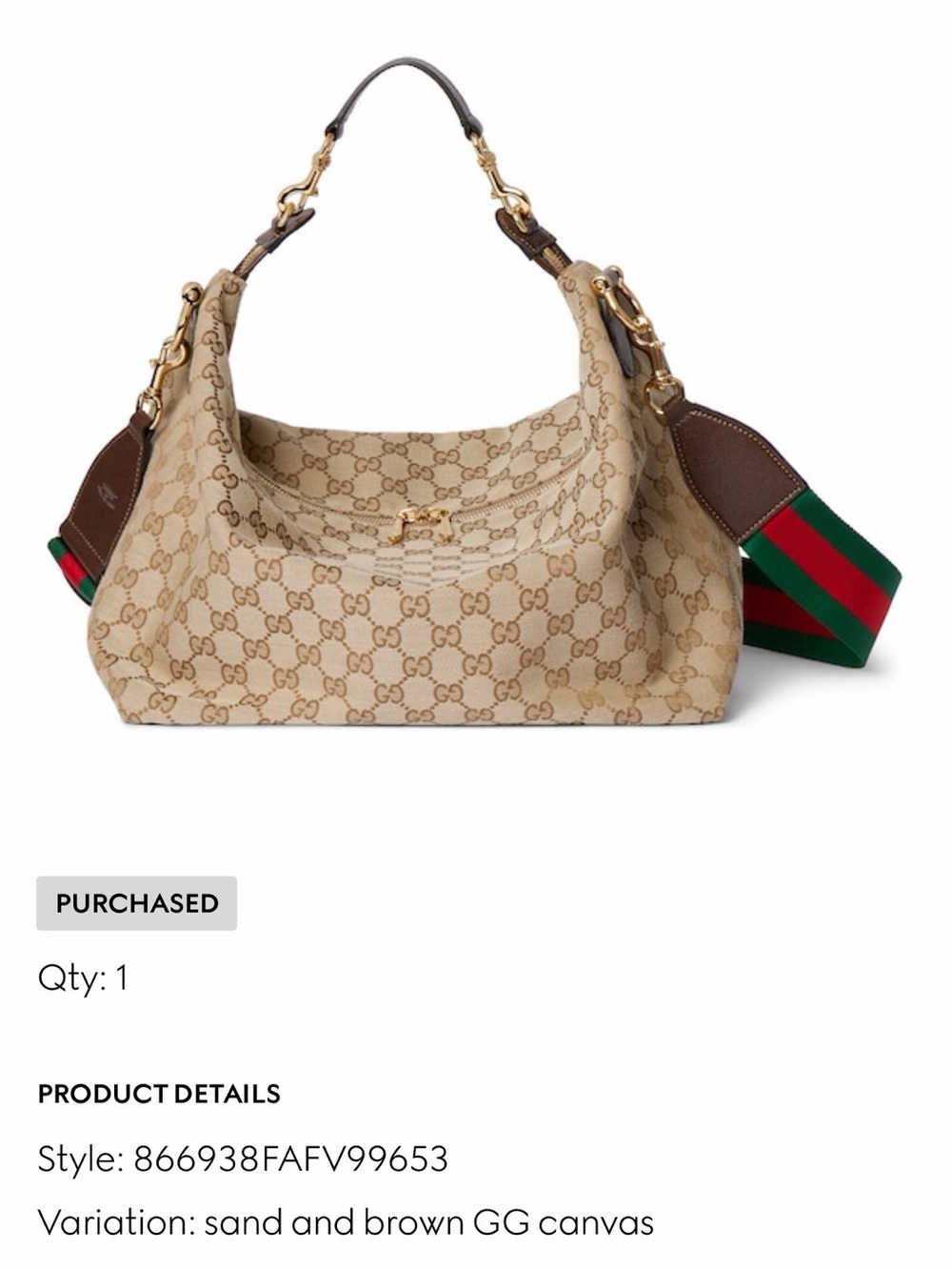 Gucci Brera MEDIUM Crossbody
Beige/Brown GG Canvas Shoulder Bag